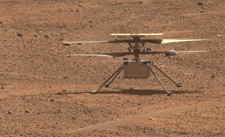 NASA's Ingenuity helicopter on the surface of Mars