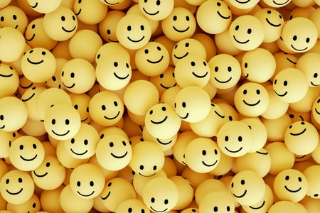 3d rendering of emoji with smiley faces