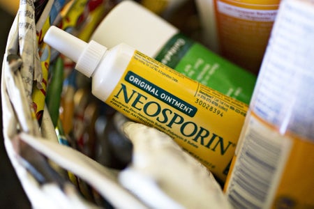 A tube Neosporin in a basket